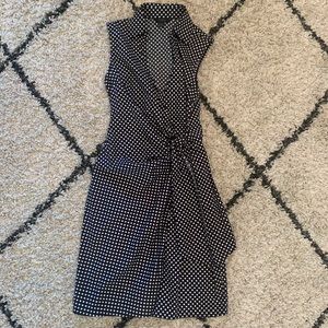 Express Polka dotted sleeveless wrap dress